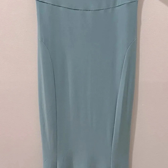 Norma Kamali Strapless Fishtail Midi Dress in Vintage Mint sz L - Picture 6 of 14